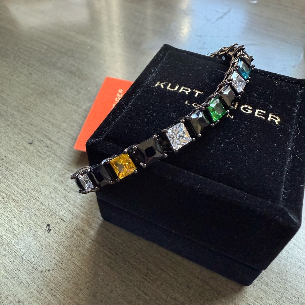 Kurt Geiger Black and Multicolor Stone Bracelet
